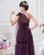 Chiffon Bowtie One Shoulder Floor Length Bridesmaid Dresses