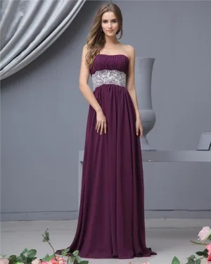 Sash Kjaereste Chiffon Gulv Lengde Brudepikekjoler