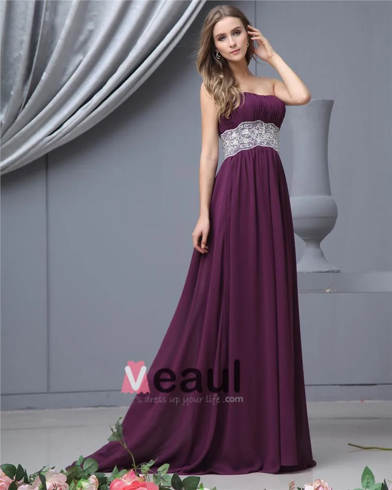 Sash Kjaereste Chiffon Gulv Lengde Brudepikekjoler