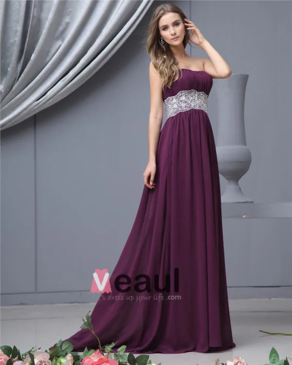Sash Kjaereste Chiffon Gulv Lengde Brudepikekjoler