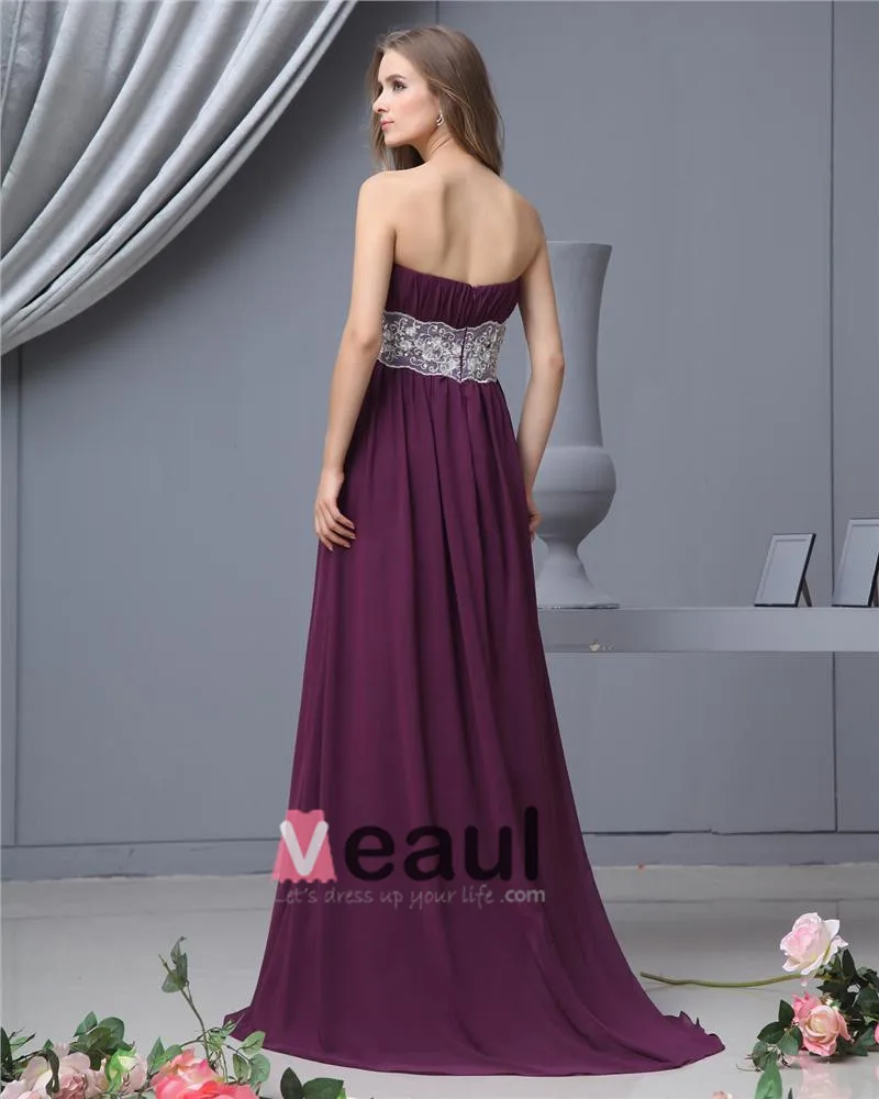 Sash Kjaereste Chiffon Gulv Lengde Brudepikekjoler