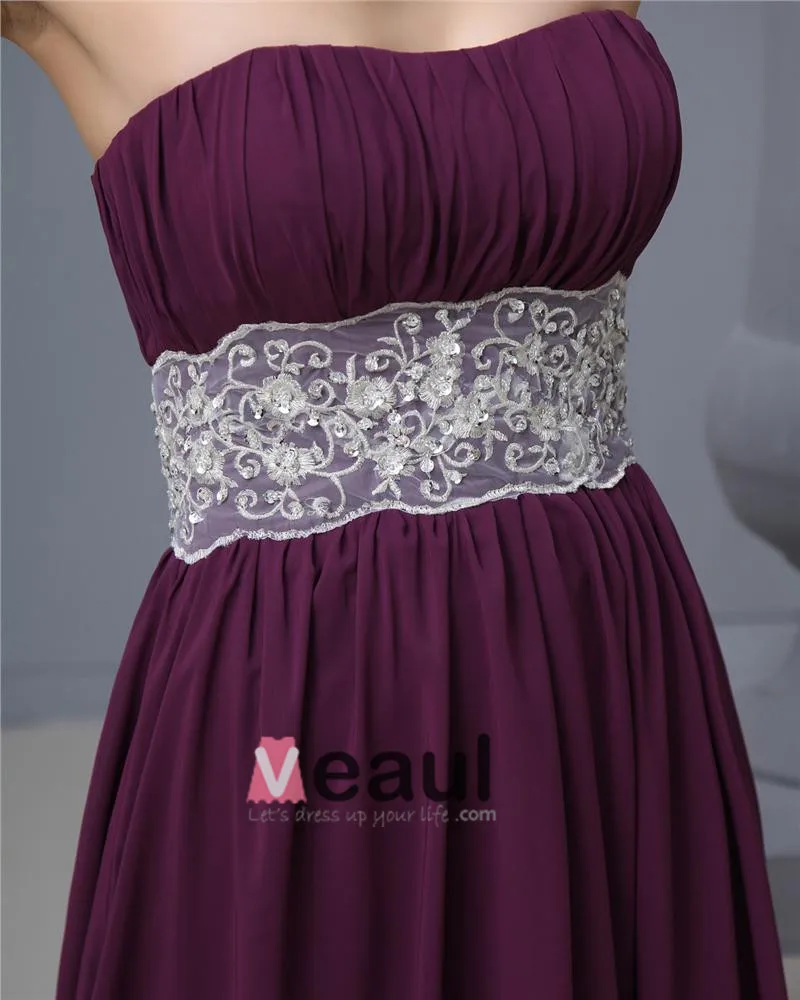 Sash Kjaereste Chiffon Gulv Lengde Brudepikekjoler