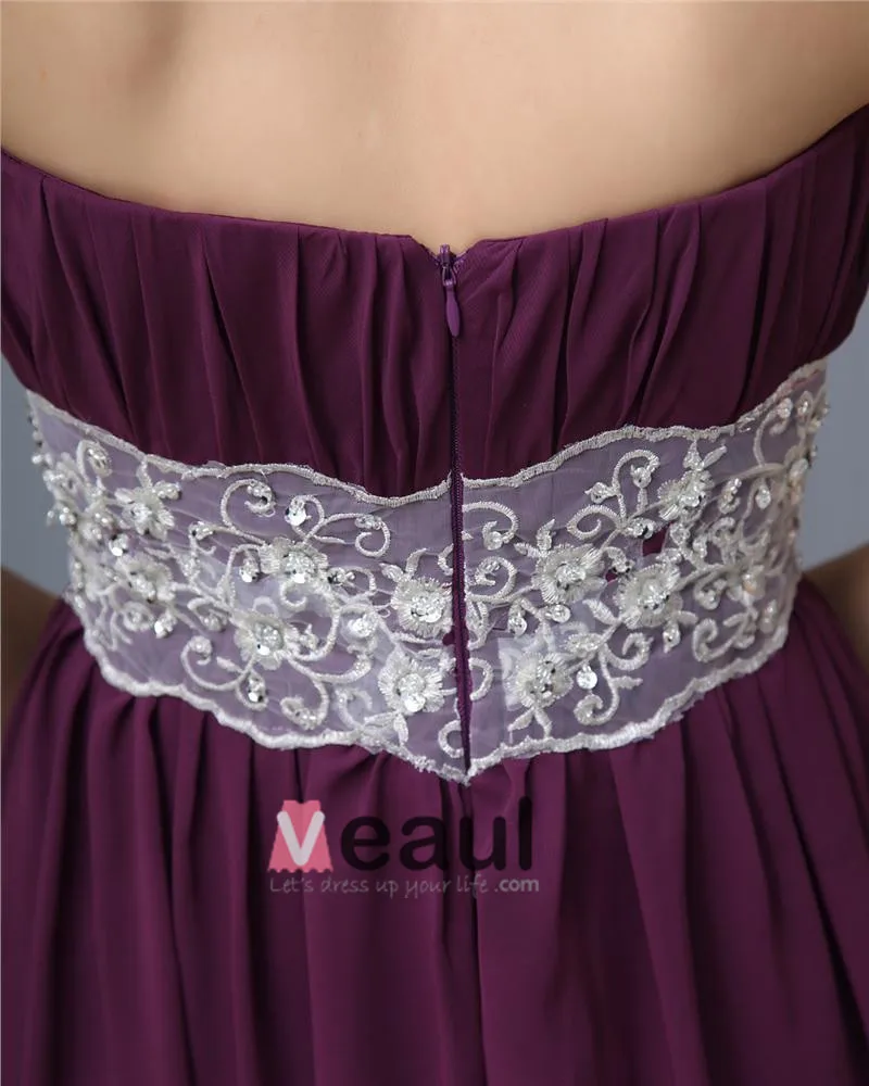 Sash Kjaereste Chiffon Gulv Lengde Brudepikekjoler