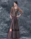 Comfortable V-Neck Floor Length Bowknot Taffeta Lace Paillette Mother of the Bride Dress