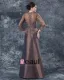 Comfortable V-Neck Floor Length Bowknot Taffeta Lace Paillette Mother of the Bride Dress
