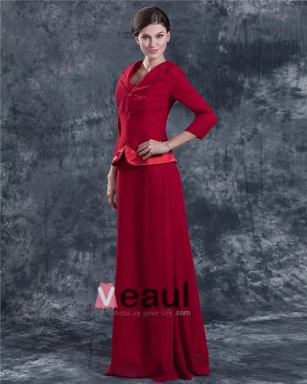 Jewel Floor Length Satin Mothers of Bride Special Guests Dress