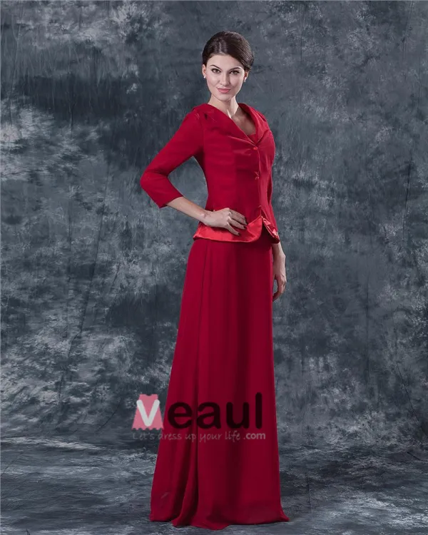 Jewel Floor Length Satin Mothers of Bride Special Guests Dress