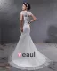 Elegant Organza Applique Beaded Jewel Floor Length Court Train Mermaid Wedding Dress