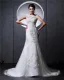 Satin Tulle Beaded Applique Ruffle High Neck Chapel Mermaid Bridal Gown Wedding Dresses