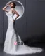 Satin Tulle Beaded Applique Ruffle High Neck Chapel Mermaid Bridal Gown Wedding Dresses
