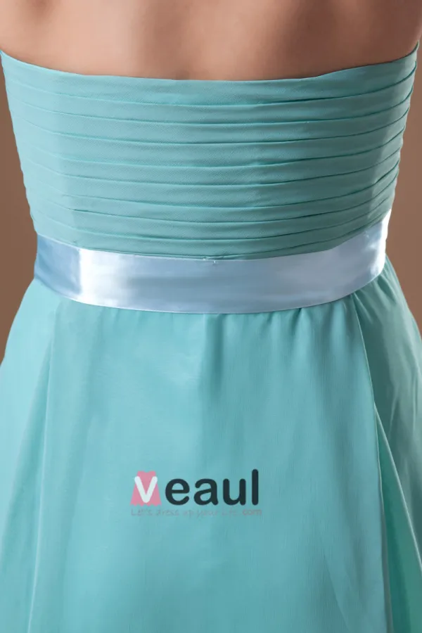 En Mousseline A Volants Fleur Bustier Longueur Robe De Demoiselle D'honneur Plissee De The