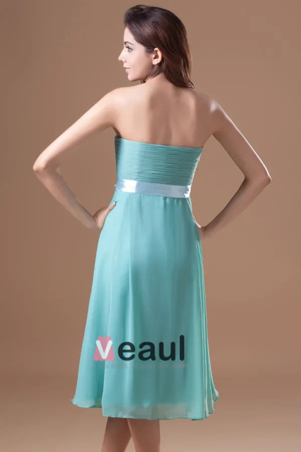 En Mousseline A Volants Fleur Bustier Longueur Robe De Demoiselle D'honneur Plissee De The