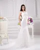 Elegant Bow Beading Scoop Floor Length Court Train Satin Yarn Lace Sheath Wedding Dress