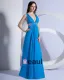 Chiffon Beading V Neck Ankle Length Evening Dresses