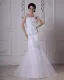 Stylish Sweep Satin Lace Square Mermaid Wedding Dress