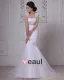 Stylish Sweep Satin Lace Square Mermaid Wedding Dress