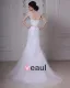 Stylish Sweep Satin Lace Square Mermaid Wedding Dress
