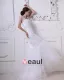 Stylish Sweep Satin Lace Square Mermaid Wedding Dress