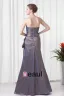 Elegant Ruffle Flower Decoration Sweetheart Floor Length Taffeta Bridesmaid Dress