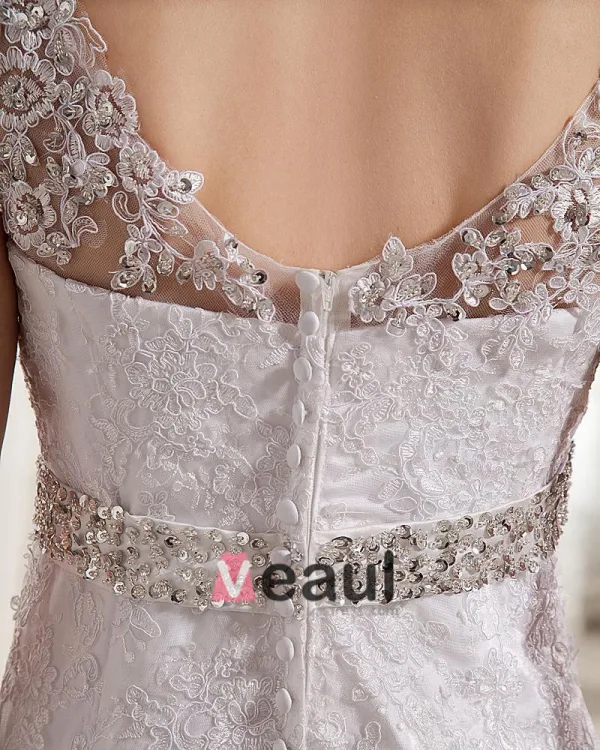 Lace V Neck Court Mermaid Bridal Gown Wedding Dress