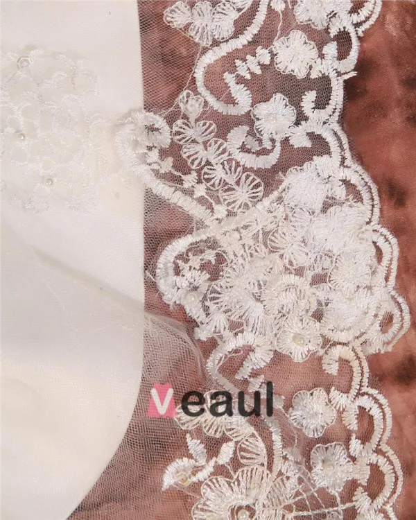 Applique De Lacet De Perles V Cou Plus La Taille Robe De Mariage Nuptiale Robe