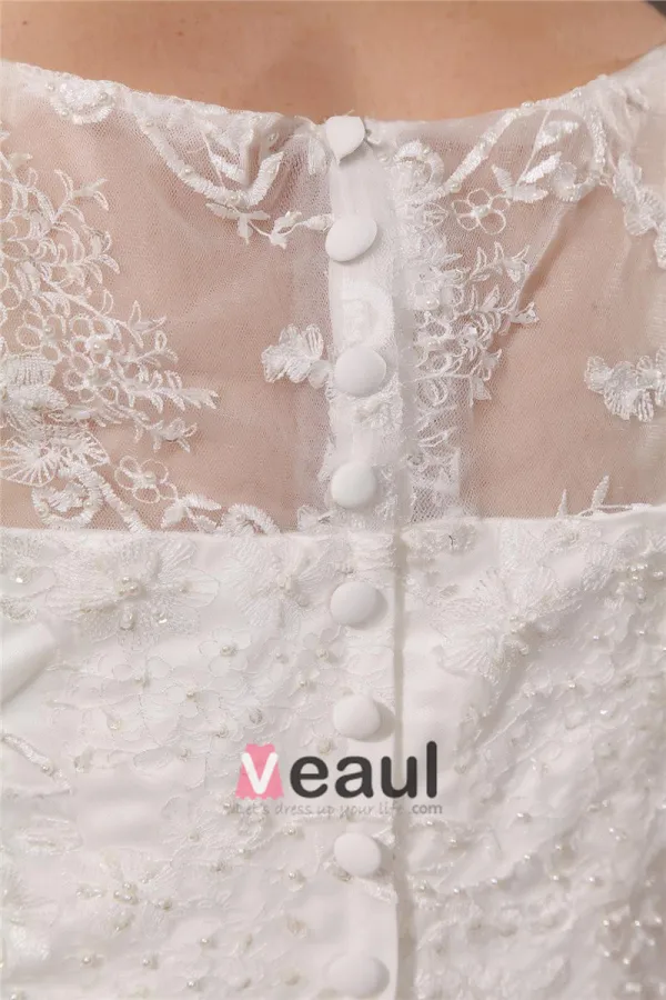 Applique De Lacet De Perles V Cou Plus La Taille Robe De Mariage Nuptiale Robe
