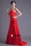 Fashion Satin Pleated Flower Spaghetti Strap Floor Length Bridesmaid Dress