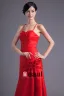 Fashion Satin Pleated Flower Spaghetti Strap Floor Length Bridesmaid Dress
