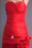Fashion Satin Pleated Flower Spaghetti Strap Floor Length Bridesmaid Dress