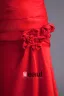 Fashion Satin Pleated Flower Spaghetti Strap Floor Length Bridesmaid Dress
