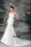 Taffeta Flower Ruffle Feather One Shoulder Court Train Sheath Wedding Dress