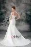 Taffeta Flower Ruffle Feather One Shoulder Court Train Sheath Wedding Dress
