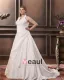 Satin Applique Halter Court Plus Size Bridal Gown Wedding Dresses