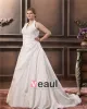 Satin Applique Halter Court Plus Size Bridal Gown Wedding Dresses