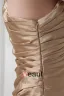 Elegant Ruffle Sloping Flower Decoration Floor Length Charmeuse Bridesmaid Dress