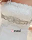 Satin Lace Beading Flower Ruffle Strapless Court Train Mermaid Wedding Dress