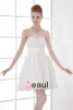 Fashion Satin Pleated Strapless Thigh Length Mini Wedding Dress
