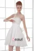Fashion Satin Pleated Strapless Thigh Length Mini Wedding Dress