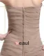 Fold Stroppelos Hals Paljett Beading Kort Chiffon A-linje Kvinne Cocktail Kjoler Festkjoler
