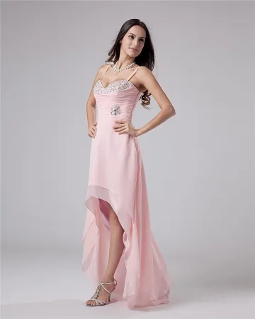 Hoy Lav Frynse V Hals Chiffon Cocktail Kjoler Festkjoler