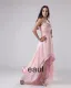 High Low Ruffle Beading V-Neck Chiffon Cocktail Dresses