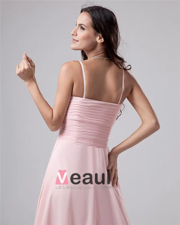 High Low Ruffle Beading V-Neck Chiffon Cocktail Dresses