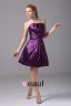Modeste Longueur De La Cuisse Bretelles Perles Imitation Plisse Robe De Demoiselle D'honneur De La Soie