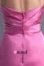 Fashion Satin Pleated Flower Strapless Thigh Length Bridesmaid Dress