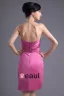 Fashion Satin Pleated Flower Strapless Thigh Length Bridesmaid Dress