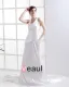 U Cou En Forme Applique Ondule Traverse La Ceinture De Longueur De Plancher Charmeuse Femme Robe De Mariée Fourreau