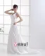U Cou En Forme Applique Ondule Traverse La Ceinture De Longueur De Plancher Charmeuse Femme Robe De Mariée Fourreau