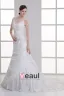 Taffeta Applique Beading V Neck Court Train Mermaid Wedding Dress
