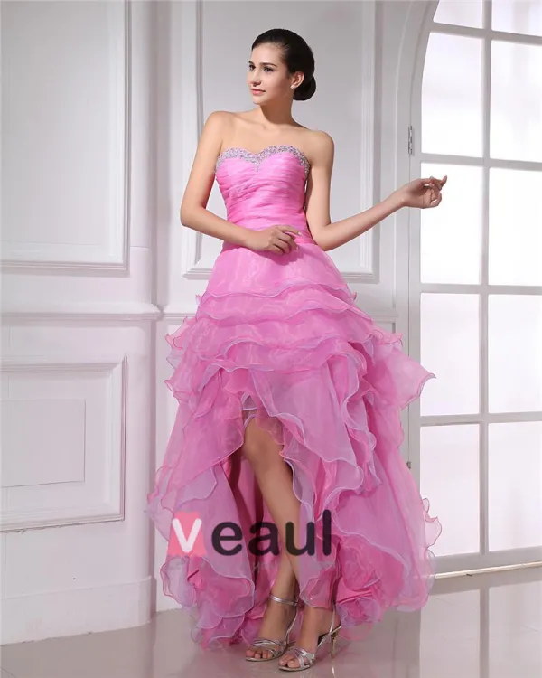 Mote Organza Krusning Beaded Kjaereste Asymmetrisk Ballkjoler