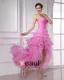 Mote Organza Krusning Beaded Kjaereste Asymmetrisk Ballkjoler